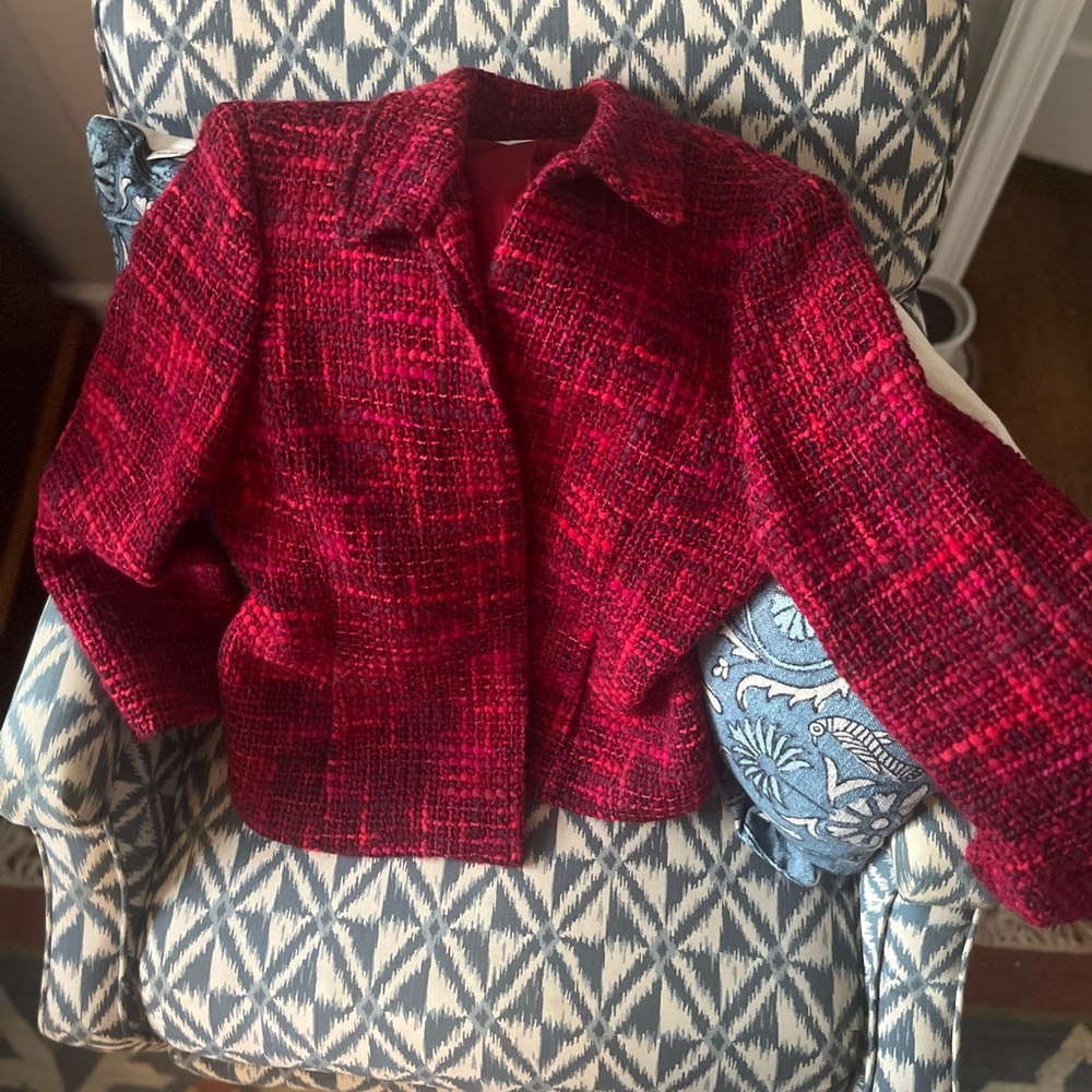 Jones New York Women's gorgeous Red Tweed Jacket